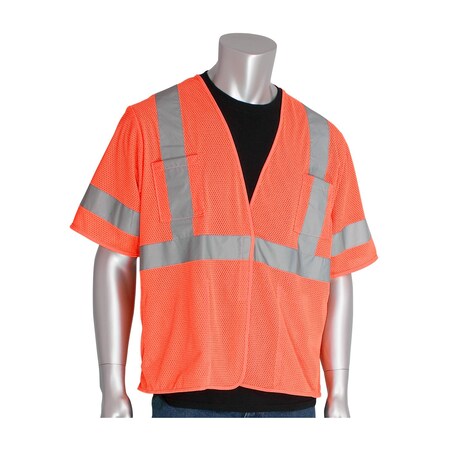Pip ANSI Type R Class 3 Value Four Pocket Mesh Vest 303-HSVEOR-2X